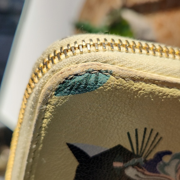 RARE Miu Miu Long Zip Wallet - Madras Print - Yellow with Black Cats - Picture 16 of 16